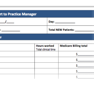 Daily Report to Practice Manager
